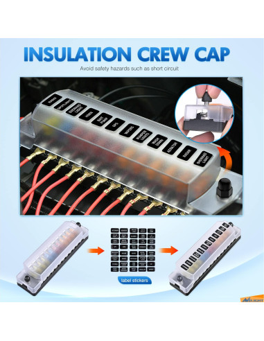 Bloque de Fusibles Nilight 12 V con Cubierta Impermeable