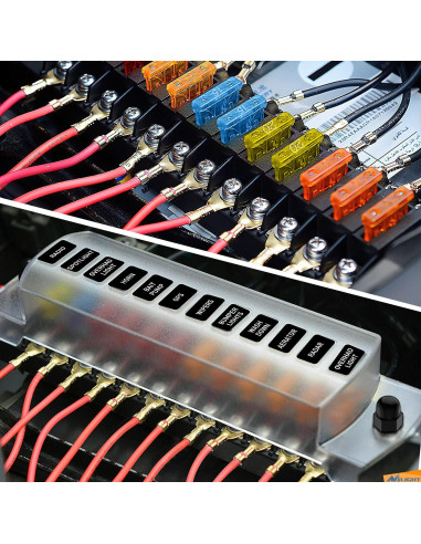 Bloque de Fusibles Nilight 12 V con Cubierta Impermeable