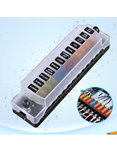 Bloque de Fusibles Nilight 12 V con Cubierta Impermeable