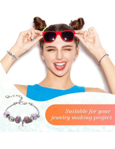 Pulsera de Encanto de Serpiente Hicarer 27 Piezas Plata 16 cm 2