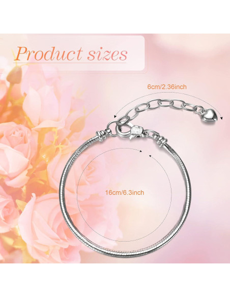 Pulsera de Encanto de Serpiente Hicarer 27 Piezas Plata 16 cm