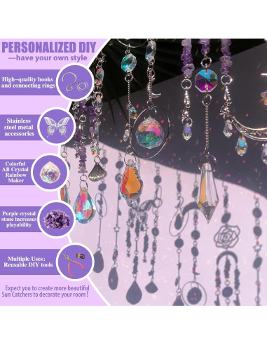 Kit de Atrapa Rayos DIY WASTROYAL Mariposa 400 Piezas Cristales