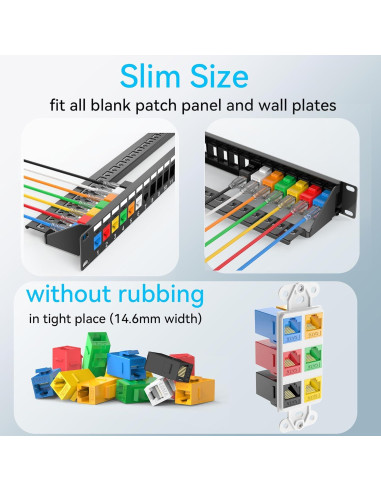 Acoplador Keystone RJ45 Cat6 Hembra a Hembra - Paquete 24 Unidades