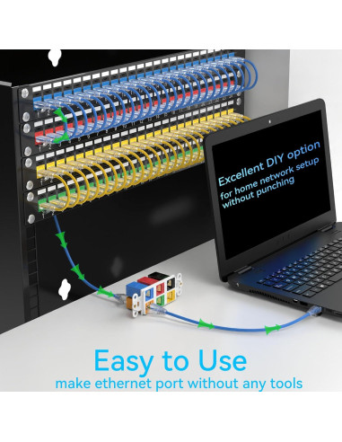 Acoplador Keystone RJ45 Cat6 Hembra a Hembra - Paquete 24 Unidades