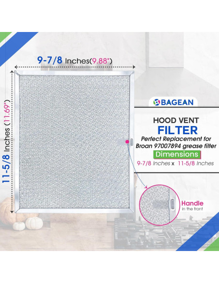 Filtro de Campana Bagean 25.1x29.5 cm Aluminio 97007894