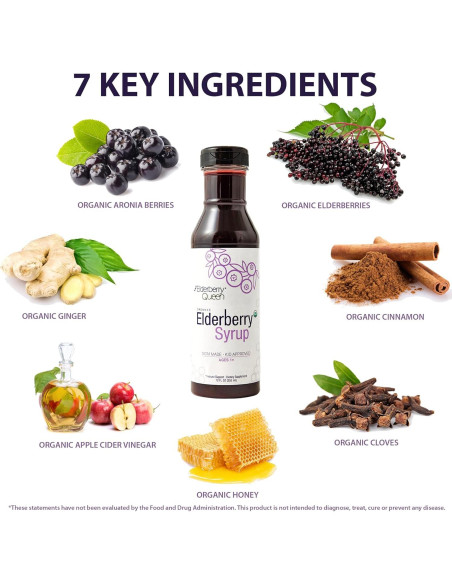 Jarabe de Saúco Orgánico Elderberry Queen 340g - Soporte Inmunológico