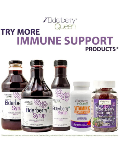 Jarabe de Saúco Orgánico Elderberry Queen 340g - Soporte Inmunológico