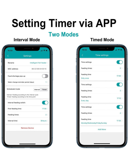 Dispensador Automático de Comida para Peces VSON WP8622L Bluetooth Dispensador Automático de Comida para Peces VSON WP8622L Bluetooth