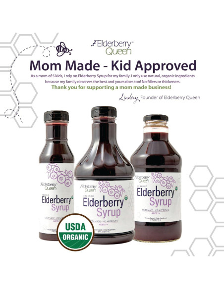 Jarabe de Saúco Orgánico Elderberry Queen 340g - Soporte Inmunológico