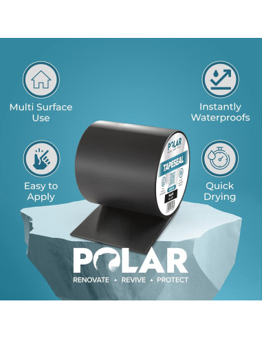 Cinta Selladora Impermeable Polar TapeSeal 5 cm x 1.52 m Negra