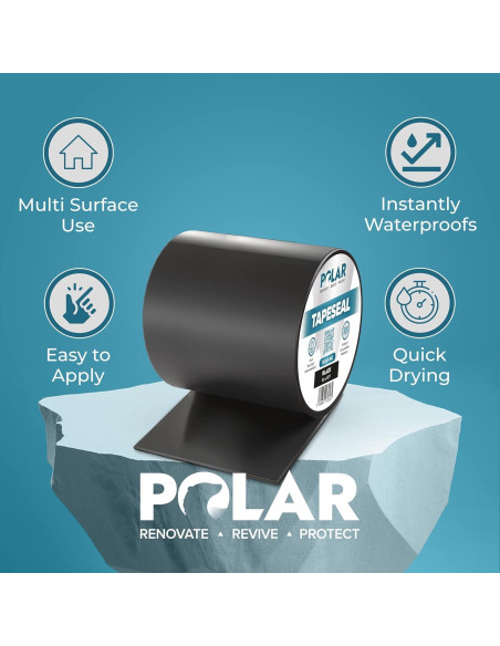 Cinta Selladora Impermeable Polar TapeSeal 5 cm x 1.52 m Negra