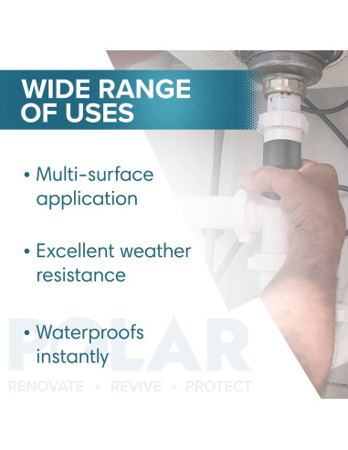 Cinta Selladora Impermeable Polar TapeSeal 5 cm x 1.52 m Negra