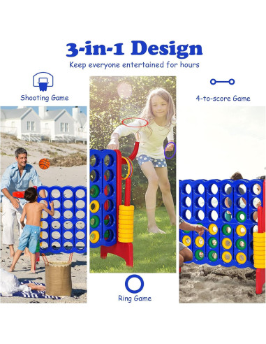 Juego Gigante 4 en Fila Costzon para Niños y Adultos - 48 Piezas