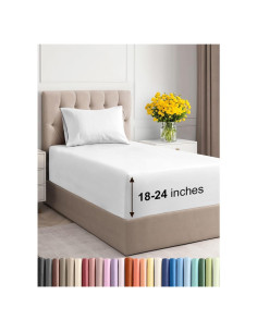 Juego de Sábanas Twin CGK Unlimited Microfibra 3 Piezas Blanco