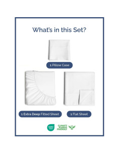 Juego de Sábanas Twin CGK Unlimited Microfibra 3 Piezas Blanco 2