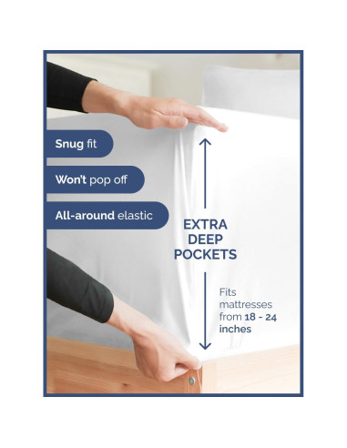 Juego de Sábanas Twin CGK Unlimited Microfibra 3 Piezas Blanco