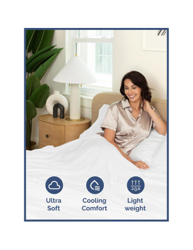 Juego de Sábanas Twin CGK Unlimited Microfibra 3 Piezas Blanco