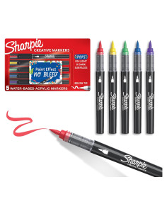 Marcadores Creativos Sharpie 5 Colores Punta de Pincel Acrílico
