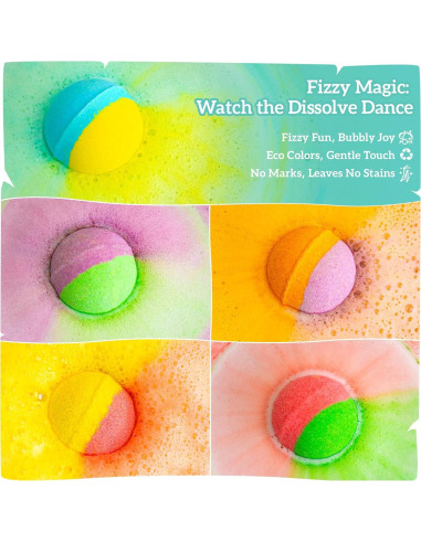 Juego de 10 Bombas de Baño RelaxRose - Aromas Naturales