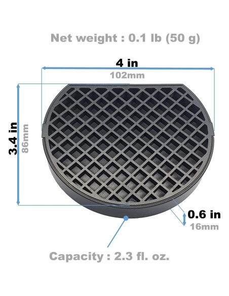 Bandeja de Goteo de Café Genérico 10 cm Plástico Negro