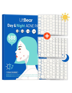 Parches para Acné LitBear - Día y Noche 588 Puntos Hidrocoloides