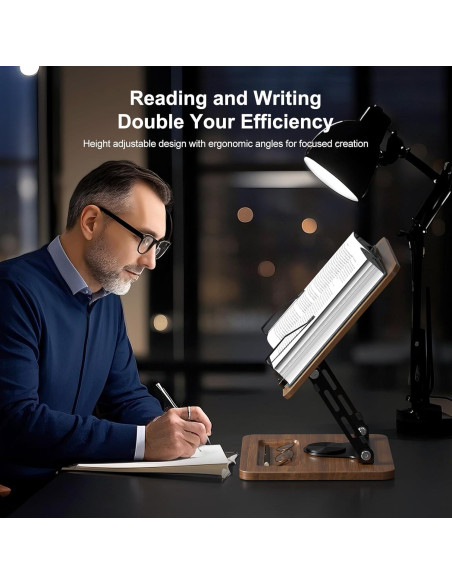 Soporte de Libro OPTIXCELL Ajustable 360 Plegable Metal Madera