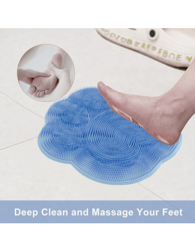 Alfombrilla de Fregado para Pies BZ-MA Azul 30x25 cm