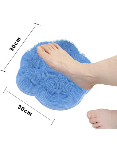 Alfombrilla de Fregado para Pies BZ-MA Azul 30x25 cm