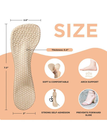 Plantillas de Gel 3/4 Unribeau para Tacones Altos - Alivio Arco