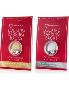 Sujetadores Hipoalergénicos para Pendientes Connoisseurs - Paquete de Oro y Plata 2