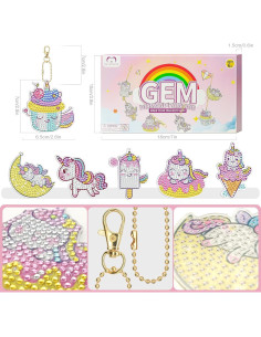 Set de Llaveros de Pintura de Diamante MATHARAGO 6 Pcs Niños 2