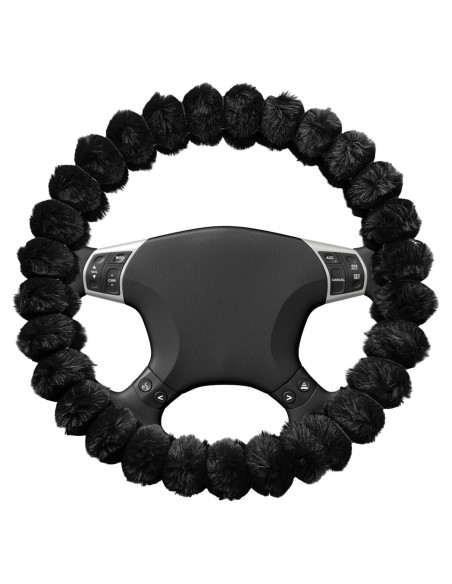 Cubierta de Volante de Coche Peluda SHMZK 37-38 cm Antideslizante