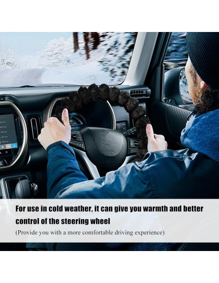 Cubierta de Volante de Coche Peluda SHMZK 37-38 cm Antideslizante