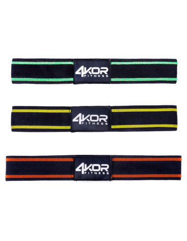 Juego de 3 Bandas de Resistencia 4KOR Fitness Antideslizantes