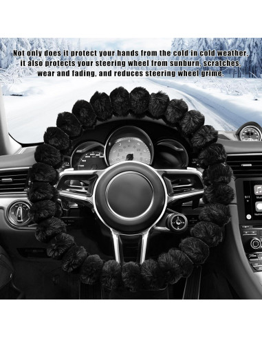 Cubierta de Volante de Coche Peluda SHMZK 37-38 cm Antideslizante