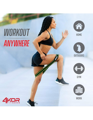 Juego de 3 Bandas de Resistencia 4KOR Fitness Antideslizantes