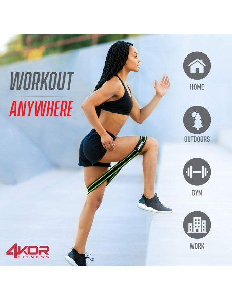 Juego de 3 Bandas de Resistencia 4KOR Fitness Antideslizantes