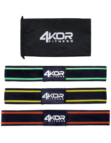 Juego de 3 Bandas de Resistencia 4KOR Fitness Antideslizantes