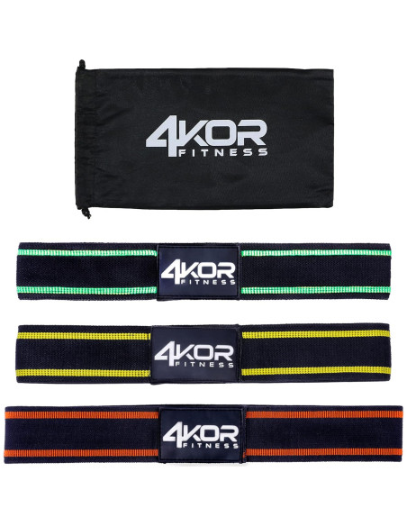 Juego de 3 Bandas de Resistencia 4KOR Fitness Antideslizantes