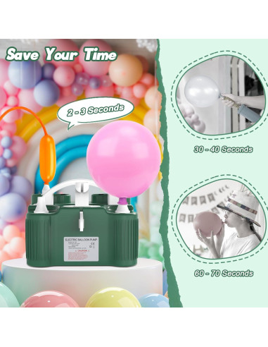 Bomba de Globo Eléctrica Chamvis 600W Doble Motor Verde