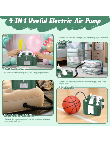 Bomba de Globo Eléctrica Chamvis 600W Doble Motor Verde