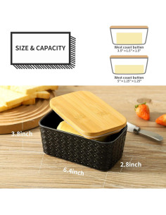 Plato de Mantequilla Tikooere Cerámica con Tapa 16.3x7.1cm 2