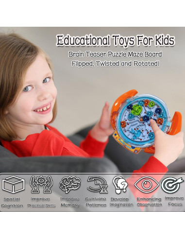 Juego de Laberinto 3D JRD&BS Naranja para Niños y Adultos