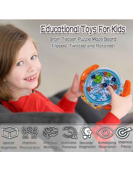 Juego de Laberinto 3D JRD&BS Naranja para Niños y Adultos