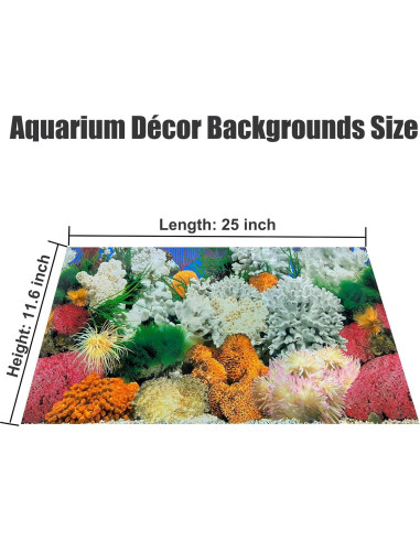 Fondo de Acuario Coral HD 29.46x63.5 cm XCNO - Vinilo Premium