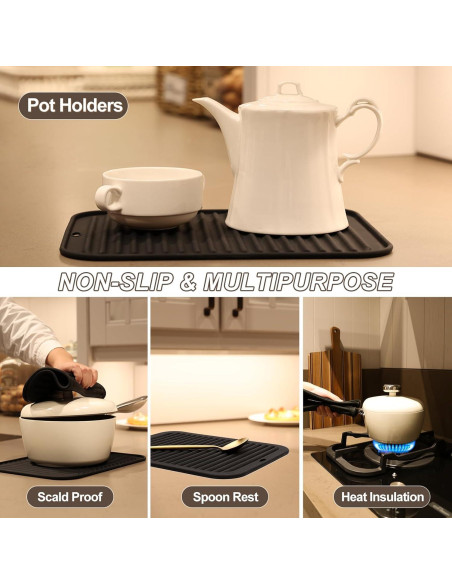 Trivetes de Silicona Joyhalo 4 Piezas Resistentes al Calor
