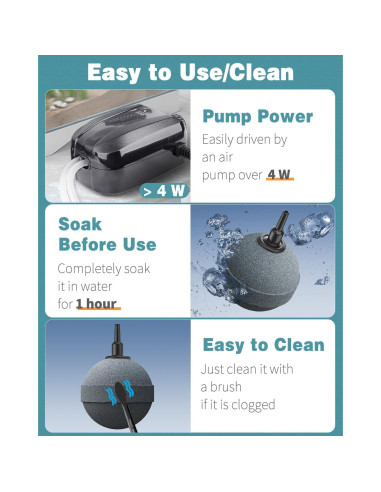 Pawfly Piedra de Aire 4.95 cm Difusor de Oxígeno Acuario Paquete de 2