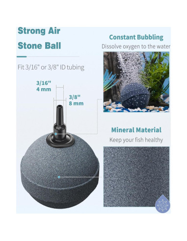 Pawfly Piedra de Aire 4.95 cm Difusor de Oxígeno Acuario Paquete de 2