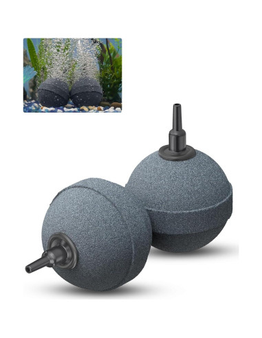 Pawfly Piedra de Aire 4.95 cm Difusor de Oxígeno Acuario Paquete de 2