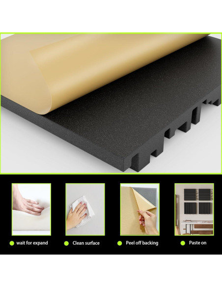 Paneles Acústicos EEKIYA 12 Pzs 30.48x30.48cm Adhesivos 3D